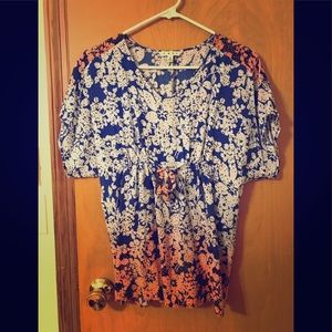 CAbi floral ombré boho top size small